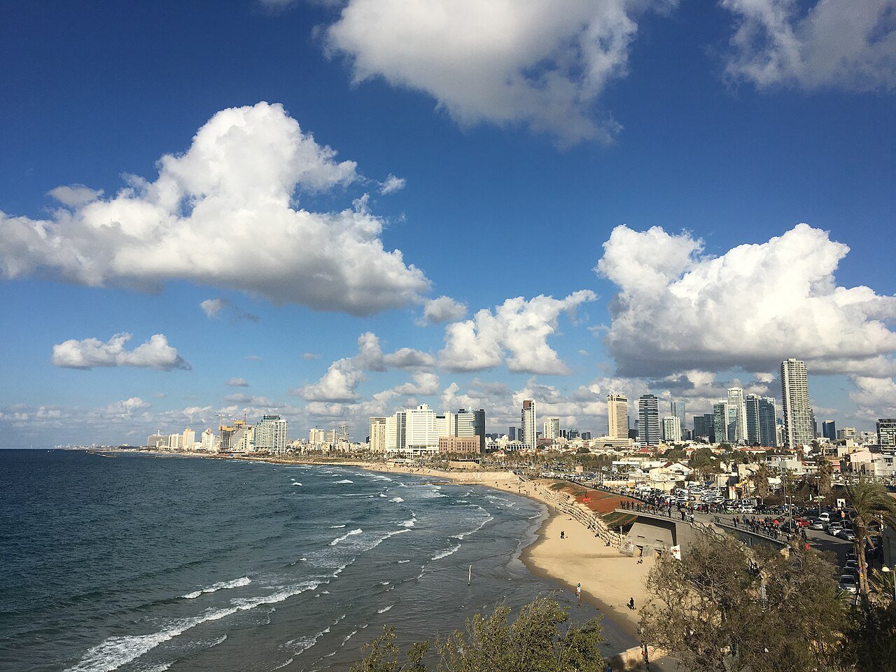 The Tel Aviv beachfront and skyline